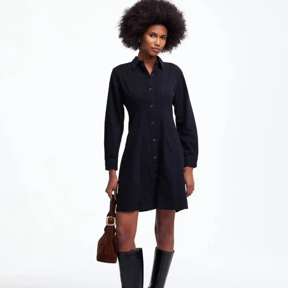 madewell denim mini dress Women's The Denim Melody Smocked Mini Dress in Cove Wash - Size XS